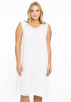 Dress double V-neck VOILE - white - #1
