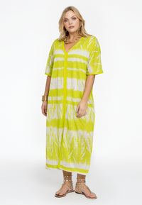 Dress wide slit MEADOW - green - #1