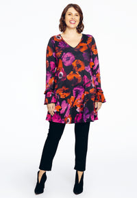 Tunic wide bottom frill cuff POPPY - black - #1
