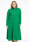 Pullover-dress zipped collar RIB - green
