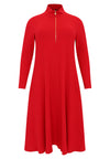 Pullover-dress zipped collar RIB - red - #2