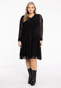 Dress with frills - black - #1