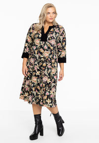 Taped A-line dress PAISLEY - black - #1
