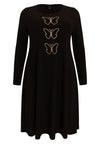 Dress A-line RHINESTONES - black - #4