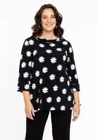 Shirt A-line Turtle neck DAISY - black - #2