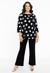 Shirt A-line Turtle neck DAISY - black - #1