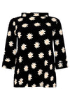 Shirt A-line Turtle neck DAISY - black - #4