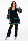 Blouse pompon LACE - black