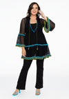 Blouse pompon LACE - black