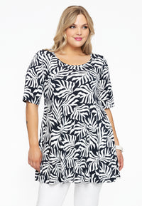 Tunic wide bottom SEA LEAF - black - #1