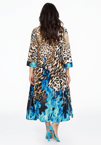 Dress V-neck lace BLUE FIRE - light brown - #3