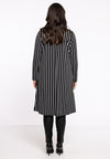 Vest lang geplooid STRIPES - black - #3