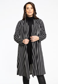 Vest lang geplooid STRIPES - black - #2