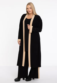 Cardigan Long Contrast Lines DOLCE - black - #1