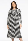 Blouse Dress Frilled PIED DE POULE - black - #2