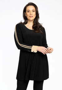 Tunic Wide Bottom Contrast Lines DOLCE - black - #2
