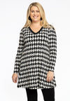Tunic V-neck PIED DE POULE - black - #2