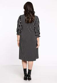 Dress Puff Sleeve STRIPES - black - #3