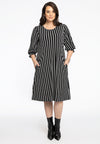 Dress Puff Sleeve STRIPES - black - #1