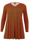 Tunic V-neck pleat KARINA - orange - #4