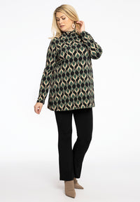 Tunic flare high collar JADE - black - #1