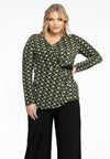 Shirt cross-over GEOMETRIC - green - #1