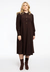 Jurk lang met ruches bottom dolce - bruin