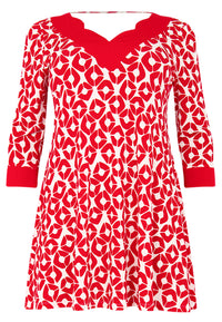 Tunic wide bottom PENELOPE - red - #4