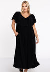 Dress Frilled V-neck Swing DOLCE - black