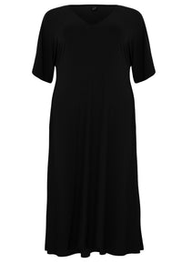 Dress V-neck PLISSE - black - #4