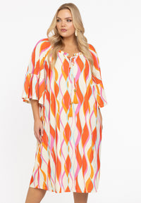 Dress gathered neckline AURELI - orange - #2