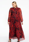 Dress ruffled ROSANNA - red - #2