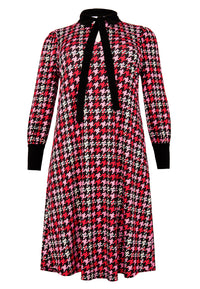 Dress bow PIED DE POULE - red - #4