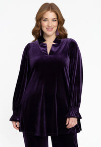Tunic wide bottom VELOURS - purple - #1