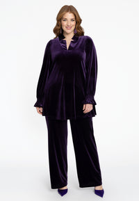 Tunic wide bottom VELOURS - purple - #2