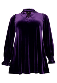 Tunic wide bottom VELOURS - purple - #4