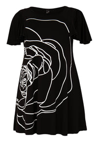 Tunic wide bottom FIORE - black - #4