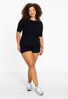 Tee short sleeves rib LOUNGE - black