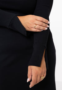Dress long sleeves rib LOUNGE - black - #4