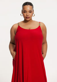 Lange spaghetti-jurk swing DOLCEDress swing long DOLCE - red - #1