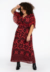 Maxi-dress IKAT - red - #4