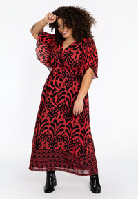 Maxi-dress IKAT - red - #4