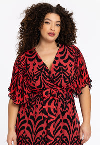 Maxi-dress IKAT - red - #1