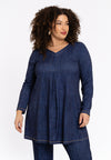 Geplooide tuniek denim dolce - blauw