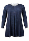 Geplooide tuniek denim dolce - blauw