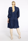 Dress with bow DENIM DOLCE - blue
