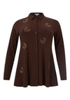 Blouse flare with strass DOLCE - brown - #3