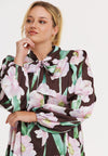 Satijnen blouse fiorito - bruin