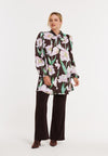 Satijnen blouse fiorito - bruin