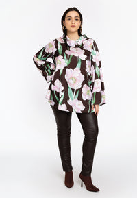 Satin tunic FIORITO - brown - #2